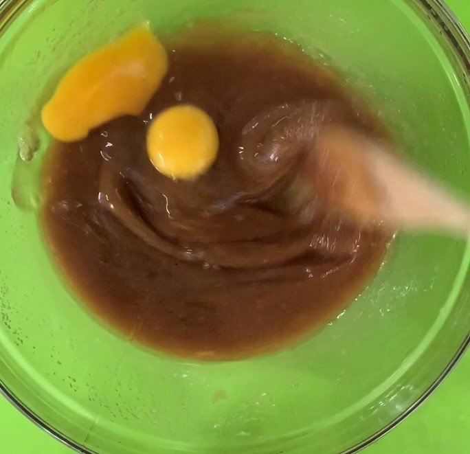 Add the eggs and mix well.